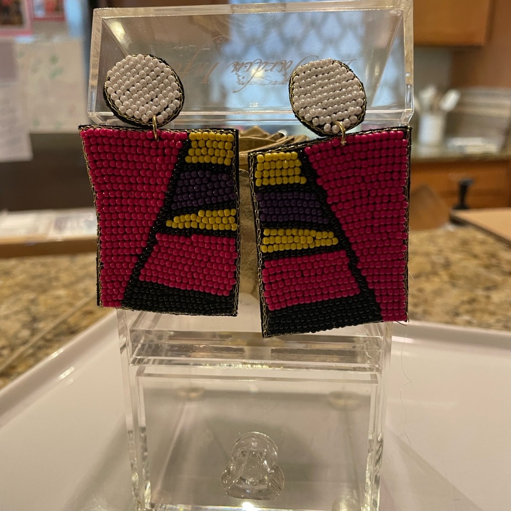Multi-color Beaded Clip-on Earrings